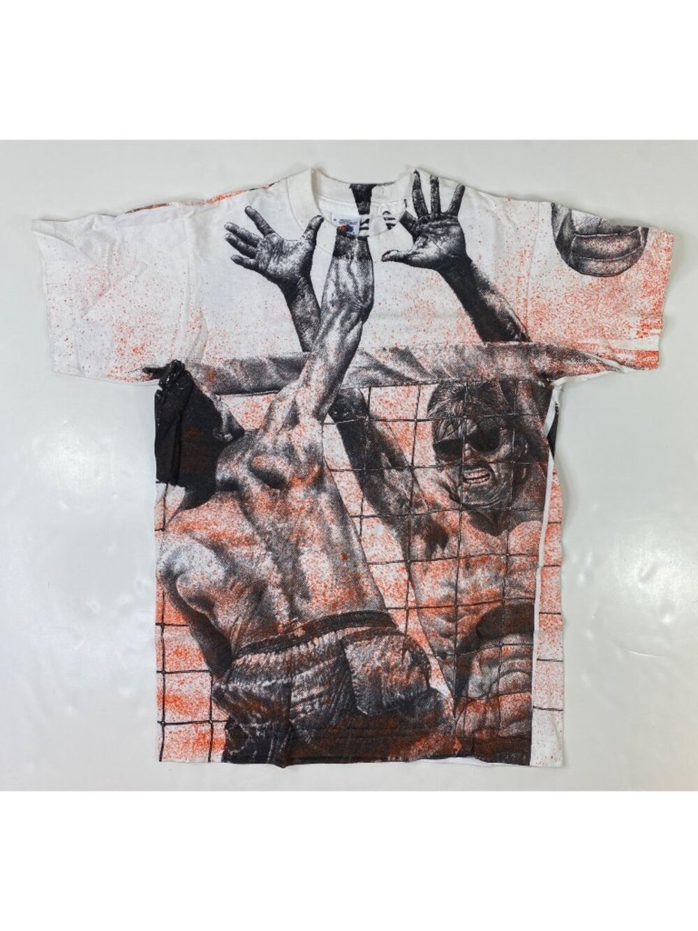 Fruit Of The Loom Mens Vintage 90s Volleyball Graphic T-Shirt Size Medium